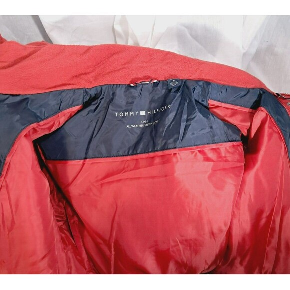 Tommy Hilfiger Women's 3 in 1 Systems Hooded Jacket Size Small Red Navy Blue - Picture 13 of 16
